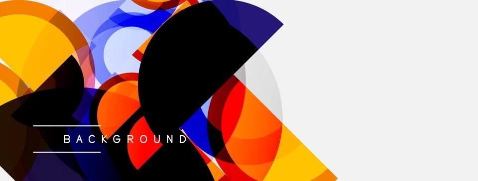 Abstract geometric shapes overlap, creating vibrant colorful background. Mode Illustrazione stock