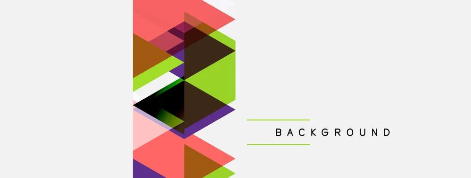 Abstract geometric shapes overlap, creating colorful design. Minimalist style Ilustración de archivo