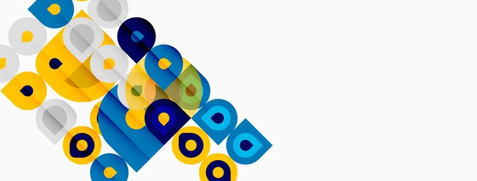 Abstract geometric shapes overlap, creating vibrant color blocks. Composition Illustrazione stock