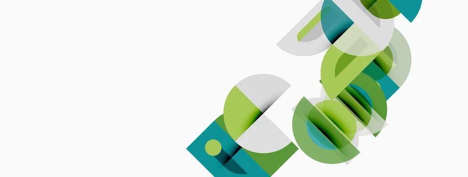 Abstract geometric shapes overlap, creating layered visual effect. Green, tea Stock Illustration