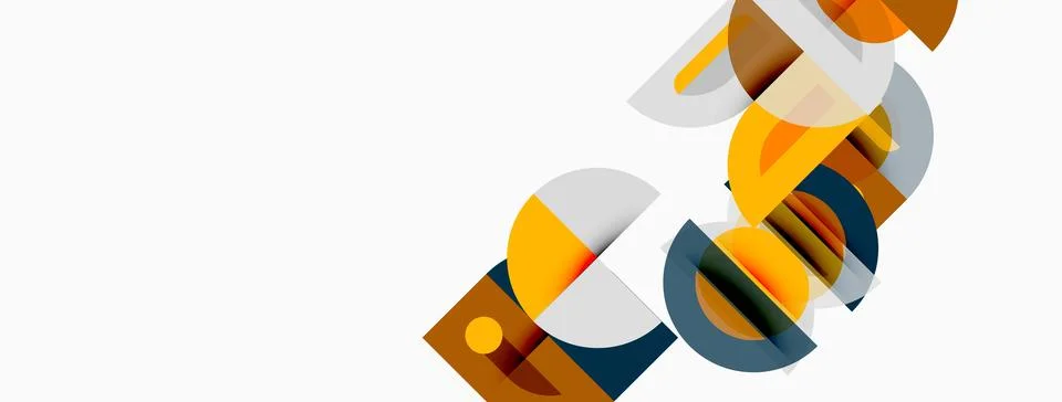 Abstract geometric shapes overlap, creating dynamic composition. Orange, gray イラスト素材