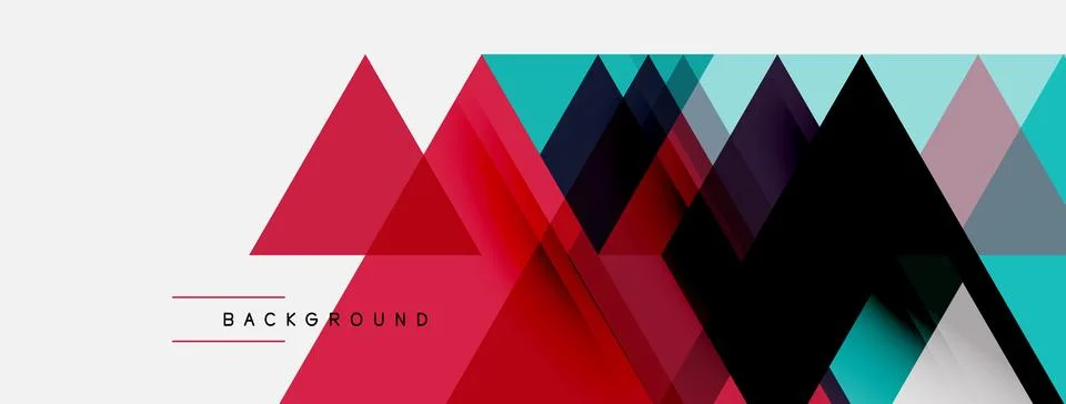 Abstract geometric shapes overlap, creating vibrant color blocks. Red, teal, Illustrazione stock
