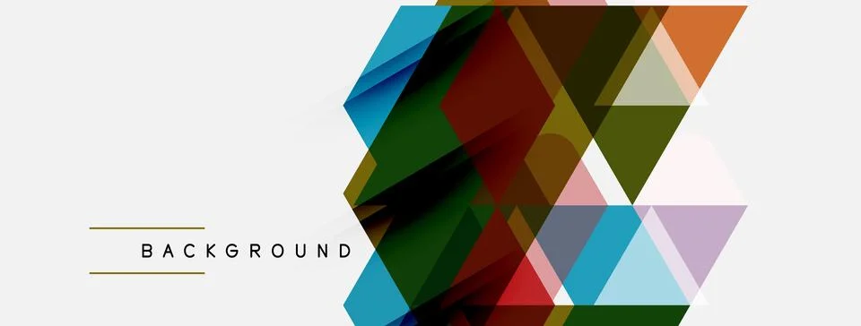Abstract geometric shapes overlap, creating vibrant colorful background. Mode Illustrazione stock