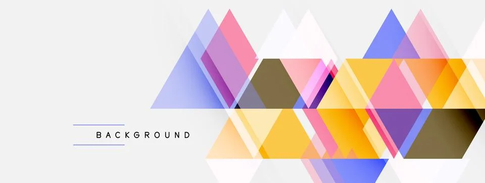 Abstract geometric shapes overlap creating colorful modern design. Light Ilustración de archivo