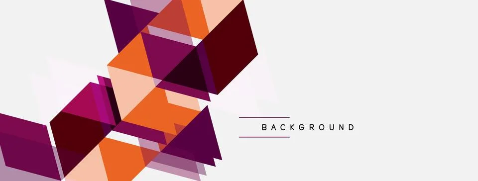 Abstract geometric shapes overlap, creating dynamic visual effect. Warm color Illustrazione stock