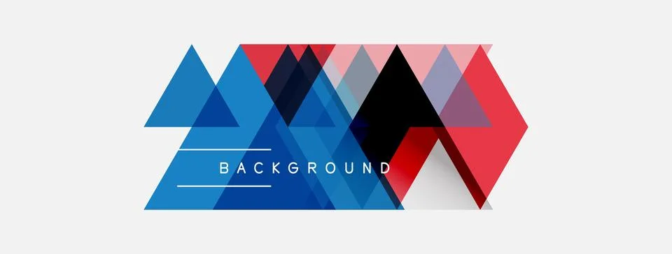 Abstract geometric shapes overlap, creating vibrant background. Text BACKGROU Illustrazione stock