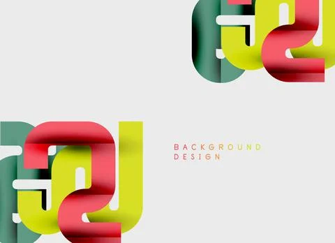 Abstract geometric shapes overlap, creating vibrant color blocks. Minimalist Illustrazione stock