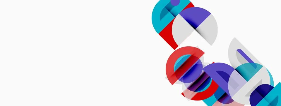 Abstract geometric shapes overlap, creating vibrant color blocks. Minimalist Illustrazione stock