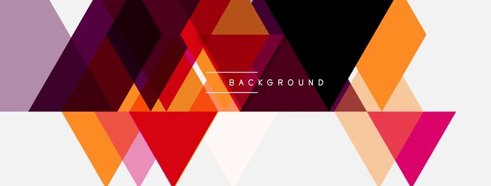 Abstract geometric shapes overlap, creating vibrant color blocks. Design Illustrazione stock