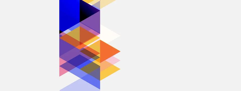 Abstract geometric shapes overlap, creating vibrant color blocks. Composition Illustrazione stock