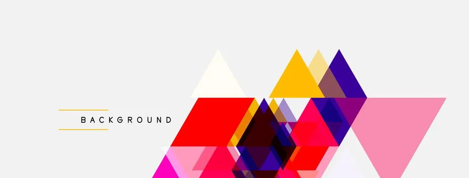 Abstract geometric shapes overlap, creating vibrant colorful background. Illustrazione stock