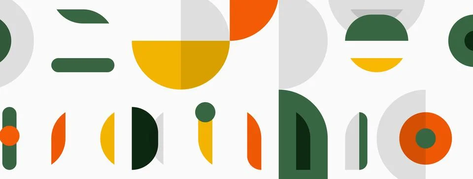 Abstract geometric shapes overlap, creating colorful pattern. Circles, 스톡 일러스트