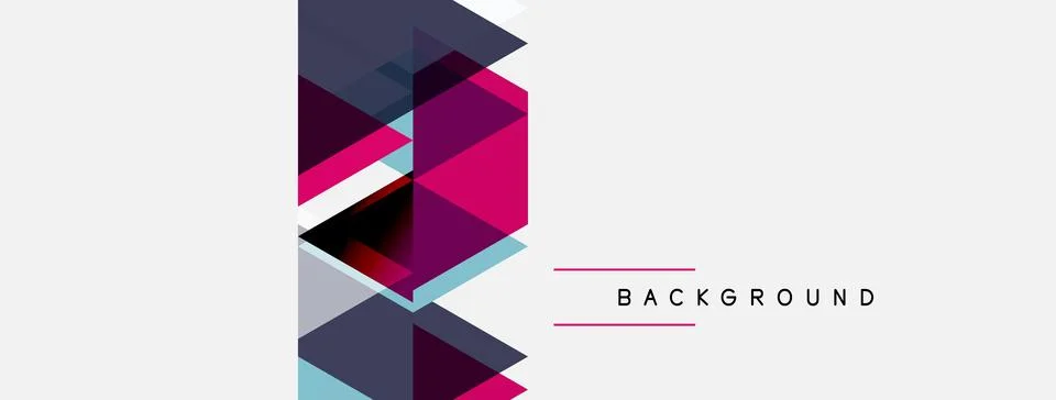 Abstract geometric shapes overlap, creating vibrant pink, purple hues. イラスト素材