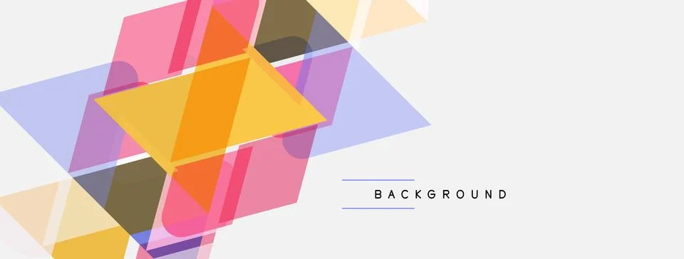 Abstract geometric shapes overlap, creating dynamic colorful background. Soft 스톡 일러스트
