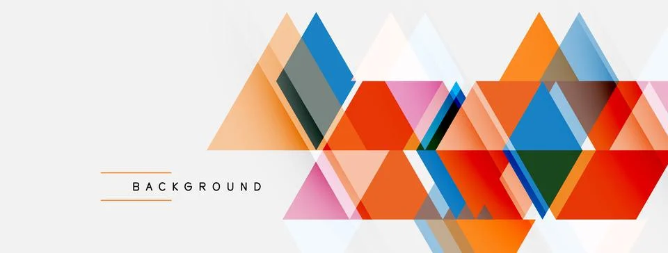 Abstract geometric shapes overlap, creating vibrant colorful background. Mode Illustrazione stock