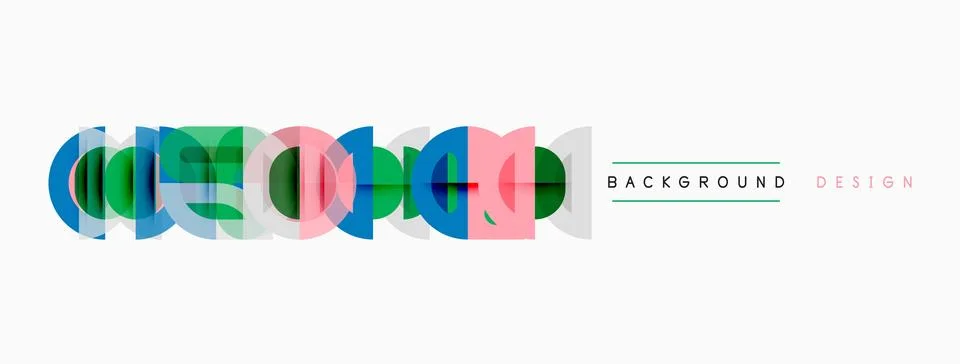 Abstract geometric shapes overlap, creating colorful design element. Minimali Illustrazione stock