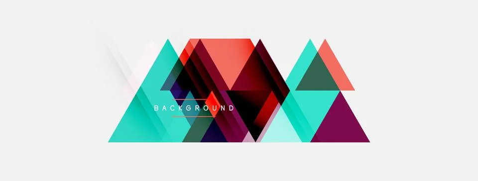 Abstract geometric shapes overlap, creating dynamic visual effect. Teal, red, 库存插图