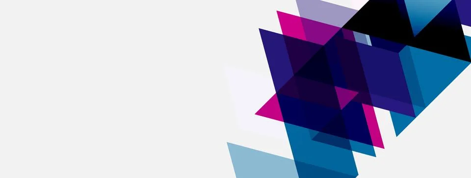 Abstract geometric shapes overlap, creating dynamic visual effect. Colors Illustrazione stock