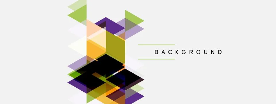 Abstract geometric shapes overlap creating layered visual effect. Light color Stock Illustration