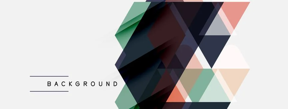 Abstract geometric shapes overlap, creating modern design. Colors include tea Stock Illustration
