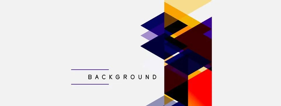Abstract geometric shapes overlap, creating dynamic visual effect. Colors Stock Illustration
