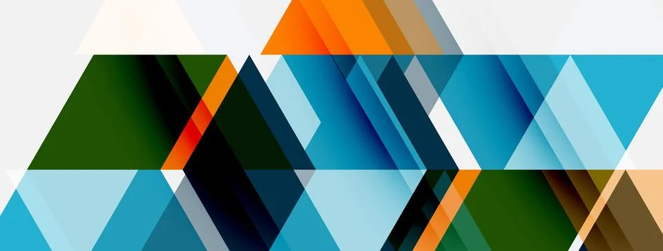 Abstract geometric shapes overlap, creating dynamic visual texture. Blue, g.. Illustrazione stock