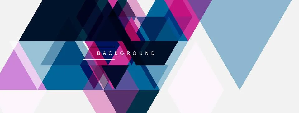 Abstract geometric shapes overlap, creating vibrant colorful background. Mode Illustrazione stock