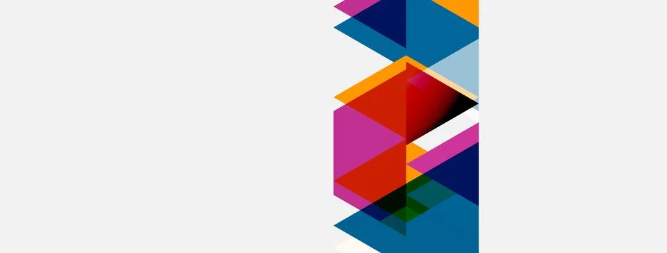 Abstract geometric shapes overlap, creating colorful vertical composition. Stockillustratie