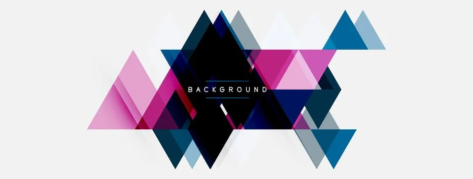 Abstract geometric shapes overlap, creating dynamic visual effect. Pink, blue Stock Illustration