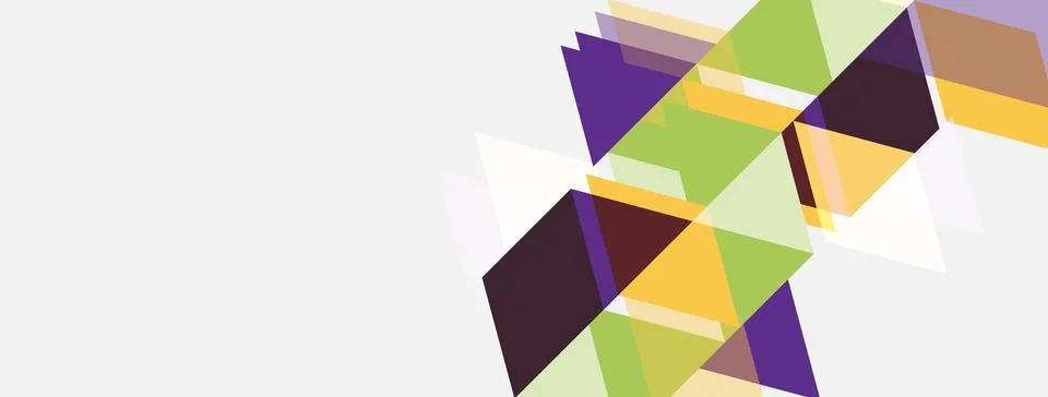 Abstract geometric shapes overlap, creating vibrant color blocks. Composition Illustrazione stock