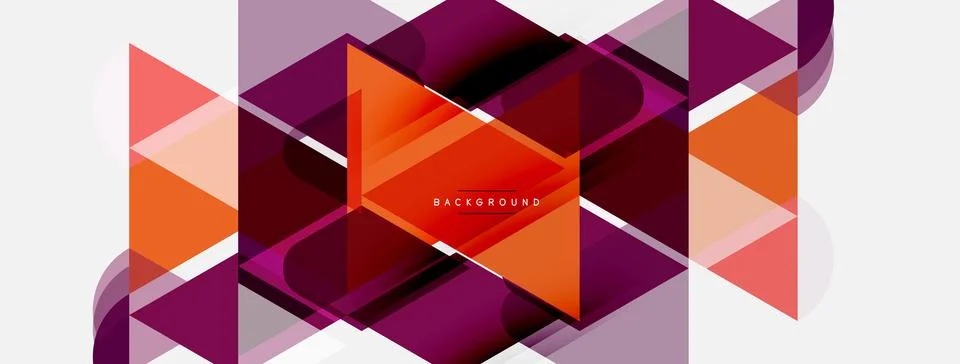 Abstract geometric shapes overlap, creating dynamic visual effect. Warm color Illustrazione stock