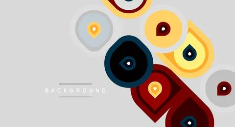 Abstract geometric shapes overlap, creating dynamic composition. Colors inclu Stock Illustration