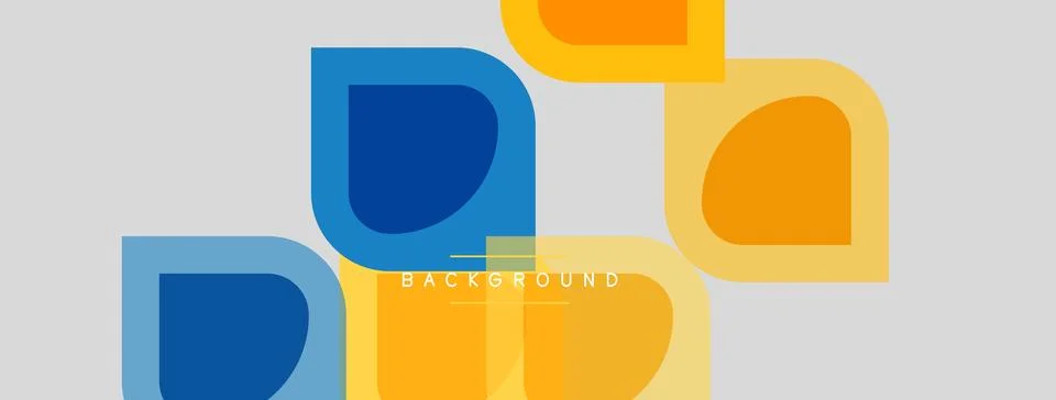 Abstract geometric shapes overlap, creating vibrant color blocks. Minimalist Stock Illustration