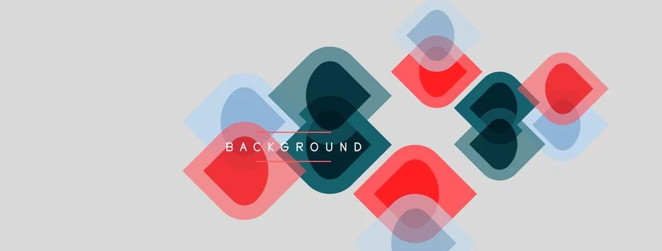 Abstract geometric shapes overlap, creating layered visual effect. Light colo 스톡 일러스트