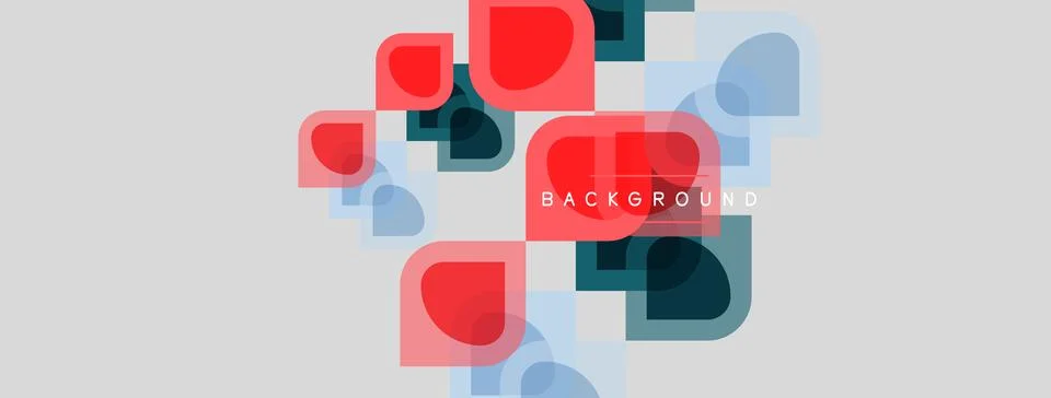 Abstract geometric shapes overlap, creating layered visual effect. Soft color イラスト素材