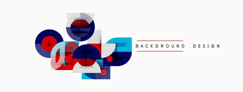 Abstract geometric shapes overlap, creating modern visual composition. Blue.. Stock Illustration