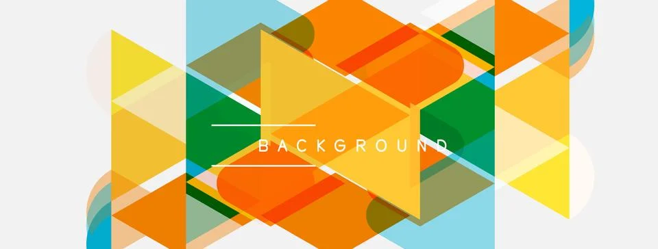 Abstract geometric shapes overlap, creating vibrant colorful background. Text 스톡 일러스트