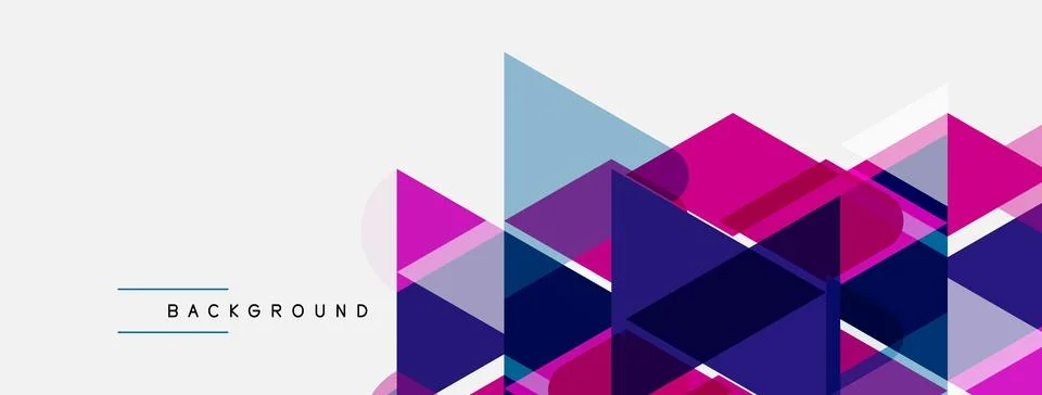 Abstract geometric shapes overlap, creating vibrant color gradients. Minimali Illustrazione stock
