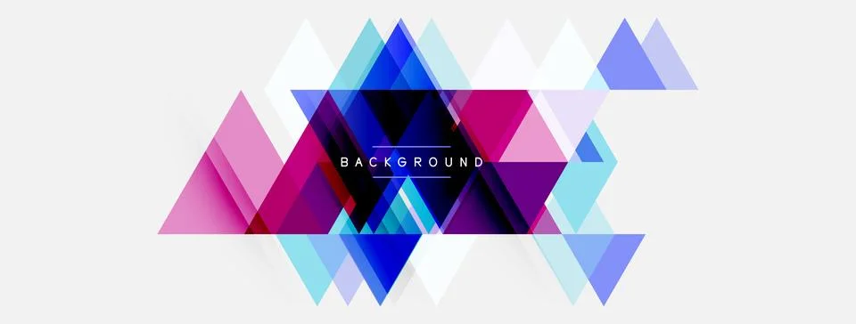Abstract geometric shapes overlap, creating vibrant color gradients. Pink, .. Illustrazione stock