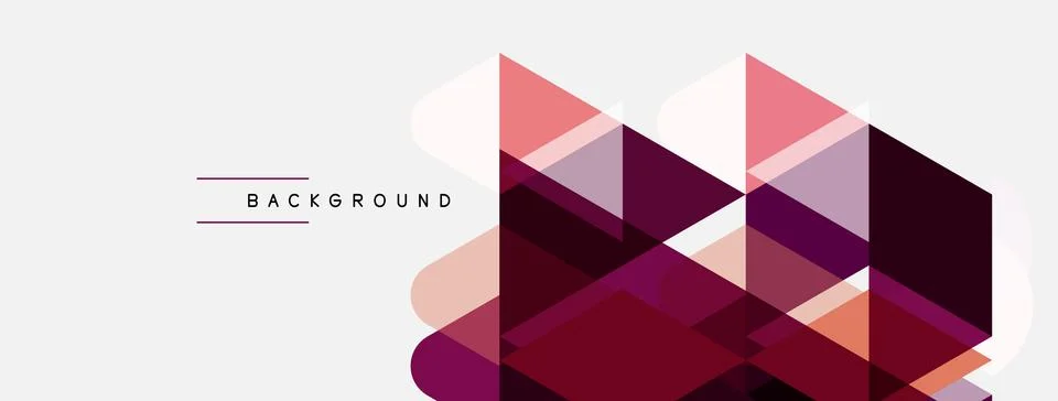Abstract geometric shapes overlap, creating modern design. Pink, maroon, beig Stock Illustration