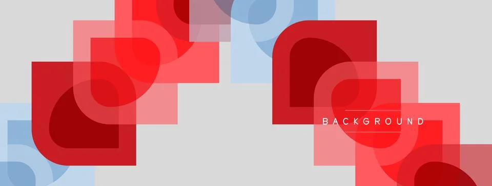 Abstract geometric shapes overlap, creating layered red, light blue effect. 스톡 일러스트