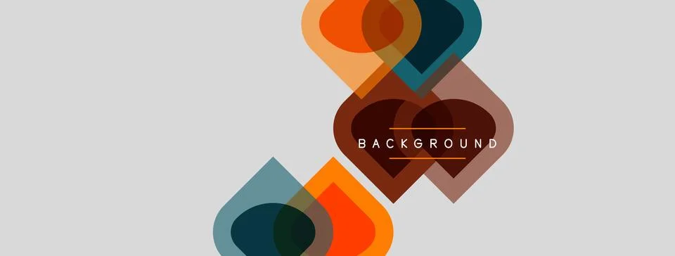 Abstract geometric shapes overlap, creating modern background. Warm, cool c.. Stock Illustration