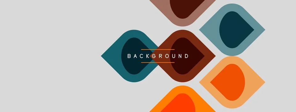 Abstract geometric shapes overlap, creating modern background. Warm colors Stock Illustration