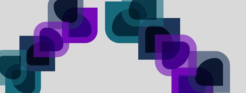 Abstract geometric shapes overlap, creating dynamic visual pattern. Teal, p.. 스톡 일러스트