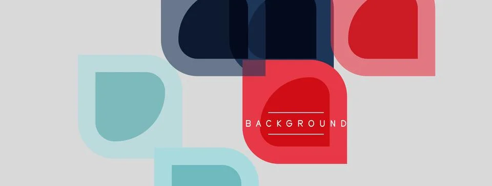 Abstract geometric shapes overlap, creating colorful background. Soft pastel 스톡 일러스트