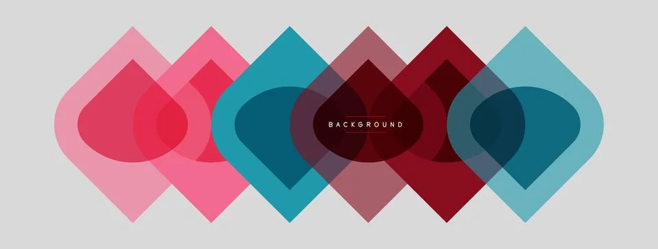 Abstract geometric shapes overlap, creating vibrant color gradients. Design 库存插图
