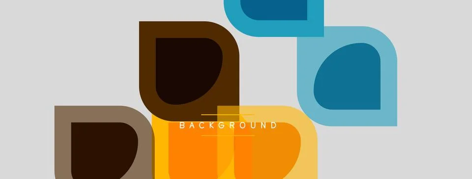 Abstract geometric shapes overlap, creating modern design. Colors include b.. Illustrazione stock