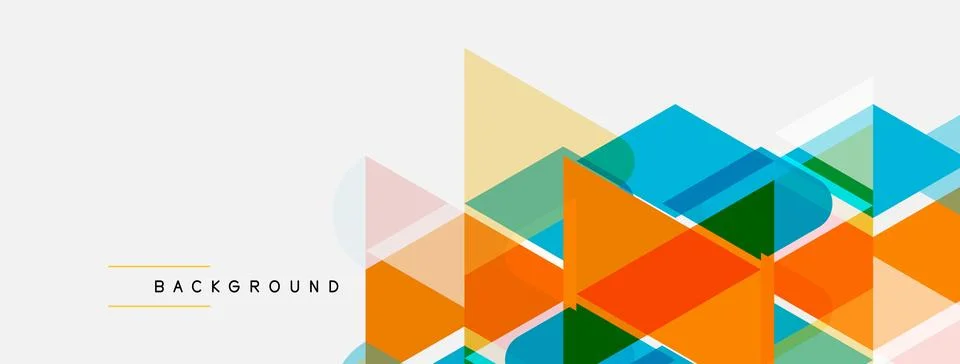 Abstract geometric shapes overlap, creating colorful background. Modern desig 스톡 일러스트