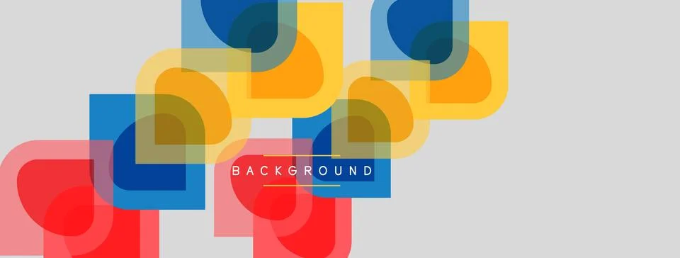Abstract geometric shapes overlap, creating vibrant colorful background. Mode 스톡 일러스트