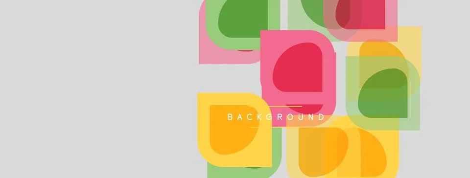 Abstract geometric shapes overlap, creating colorful background. Soft hues Illustrazione stock